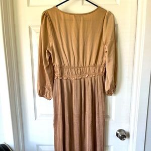 Gabriella champagne satin midi dress. Size small